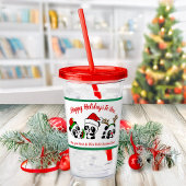 Gepersonaliseerde kerstpanda's acryl drinkbeker