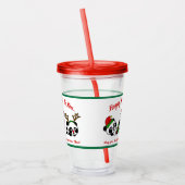 Gepersonaliseerde kerstpanda's acryl drinkbeker (Links)