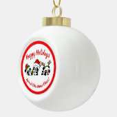 Gepersonaliseerde kerstpanda's keramische bal ornament (Rechts)