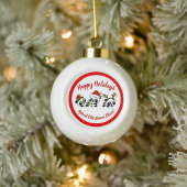 Gepersonaliseerde kerstpanda's keramische bal ornament