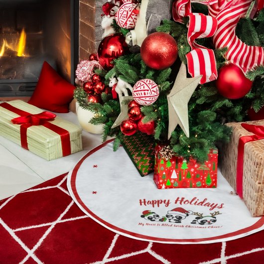 Gepersonaliseerde kerstpanda's kerstboom rok