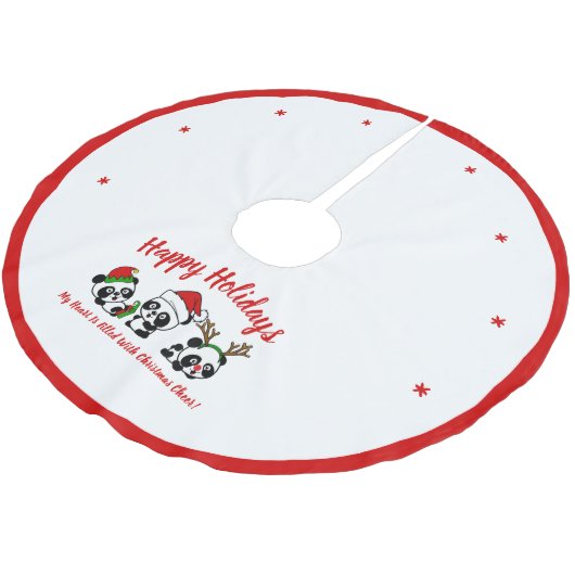 Gepersonaliseerde kerstpanda's kerstboom rok (Gekanteld)