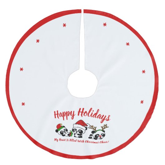 Gepersonaliseerde kerstpanda's kerstboom rok (Voorkant)