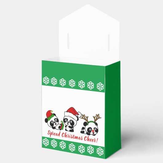 Gepersonaliseerde Kerstpanda's Kerstmis Bedankdoosjes (Geopend)