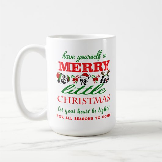 Gepersonaliseerde kerstpanda's koffiemok (Links)