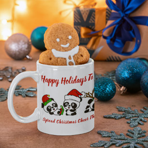 Gepersonaliseerde kerstpanda's koffiemok