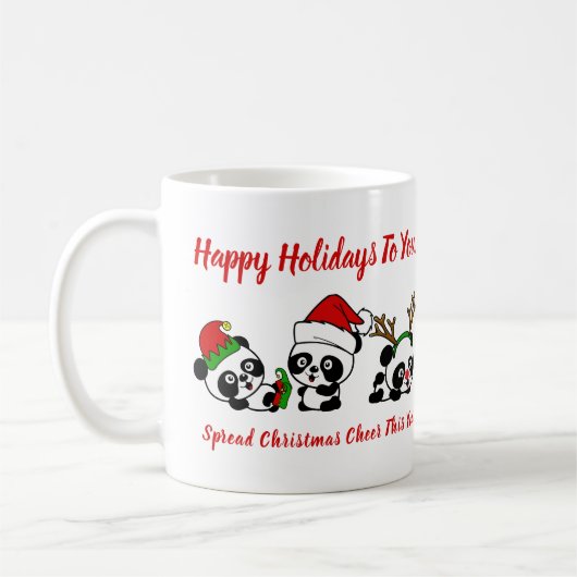 Gepersonaliseerde kerstpanda's koffiemok (Links)
