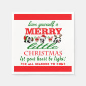 Gepersonaliseerde kerstpanda's servet (Voorkant)