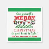 Gepersonaliseerde kerstpanda's servet (Voorkant)