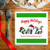 Gepersonaliseerde kerstpanda's servet