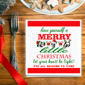 Gepersonaliseerde kerstpanda's servet