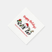 Gepersonaliseerde kerstpanda's servet (Hoek)