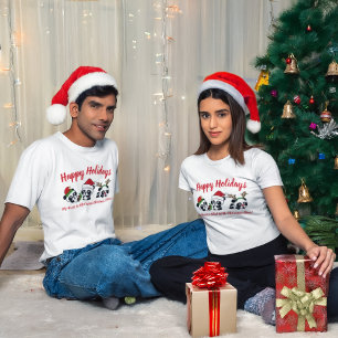Gepersonaliseerde kerstpanda's t-shirt