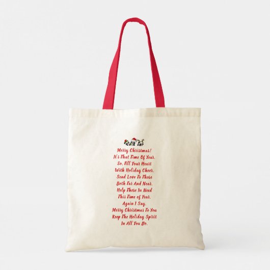 Gepersonaliseerde kerstpanda's tote bag (Achterkant)