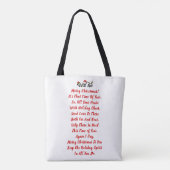 Gepersonaliseerde kerstpanda's tote bag (Achterkant)