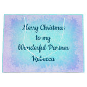 Gepersonaliseerde kerstpartner groot cadeauzakje (Voorkant)