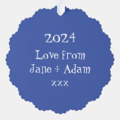 Gepersonaliseerde kerstpinguïn ornament kaart (Achterkant)