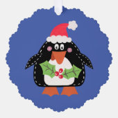 Gepersonaliseerde kerstpinguïn ornament kaart (Voorkant)