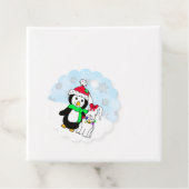 Gepersonaliseerde Kerstpinguïn Sneeuwkonijn Bedankjes Labels (In situ)