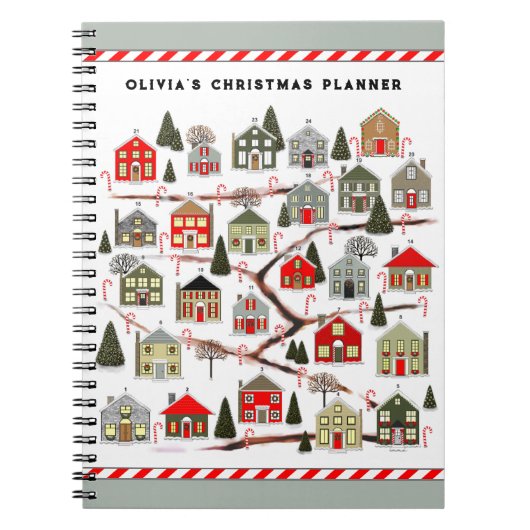 Gepersonaliseerde Kerstplanner Notitieboek (Voorkant)