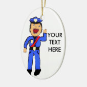 Gepersonaliseerde kerstpolitie keramisch ornament (Links)