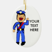 Gepersonaliseerde kerstpolitie keramisch ornament (Achterkant)