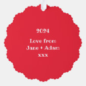 Gepersonaliseerde Kerstpost Doos Sneeuwscène Ornament Kaart (Achterkant)