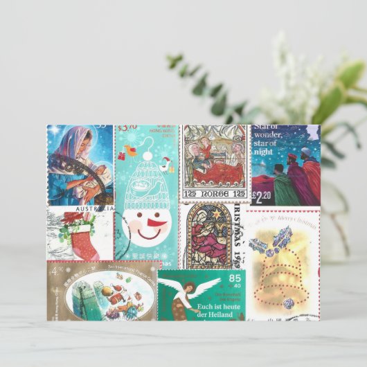 Gepersonaliseerde kerstpostzegels (Staand voorkant)