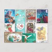Gepersonaliseerde kerstpostzegels briefkaart (Voorkant)