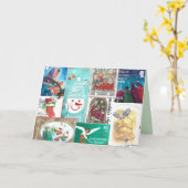 Gepersonaliseerde kerstpostzegels kaart (Gele Bloem)