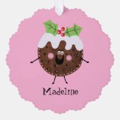Gepersonaliseerde kerstpudding ornament kaart (Voorkant)