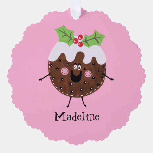 Gepersonaliseerde kerstpudding ornament kaart (Voorkant)
