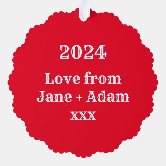 Gepersonaliseerde kerstpudding ornament kaart (Achterkant)