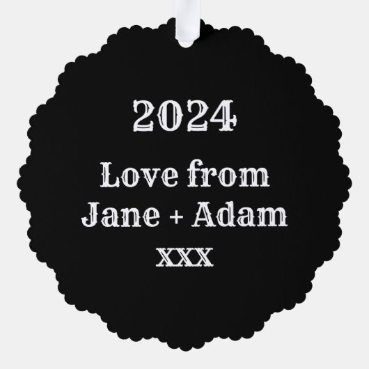 Gepersonaliseerde kerstpudding ornament kaart (Achterkant)