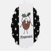Gepersonaliseerde kerstpudding ornament kaart (Rechts)
