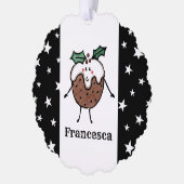 Gepersonaliseerde kerstpudding ornament kaart (Links)