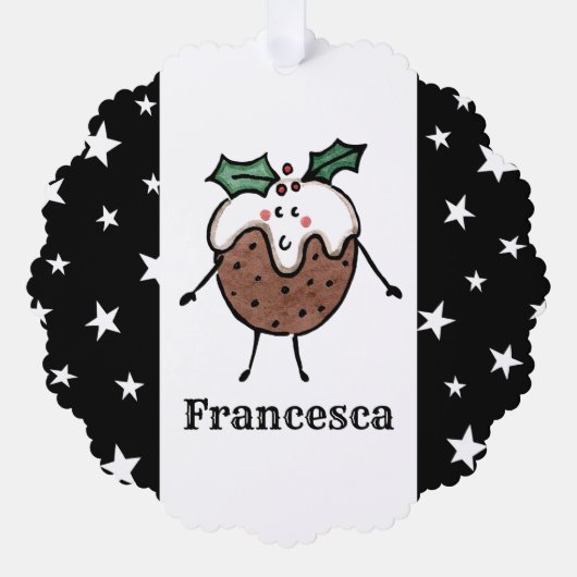 Gepersonaliseerde kerstpudding ornament kaart (Voorkant)