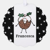 Gepersonaliseerde kerstpudding ornament kaart (Voorkant)