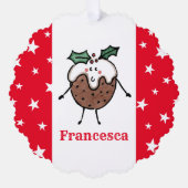 Gepersonaliseerde kerstpudding ornament kaart (Voorkant)