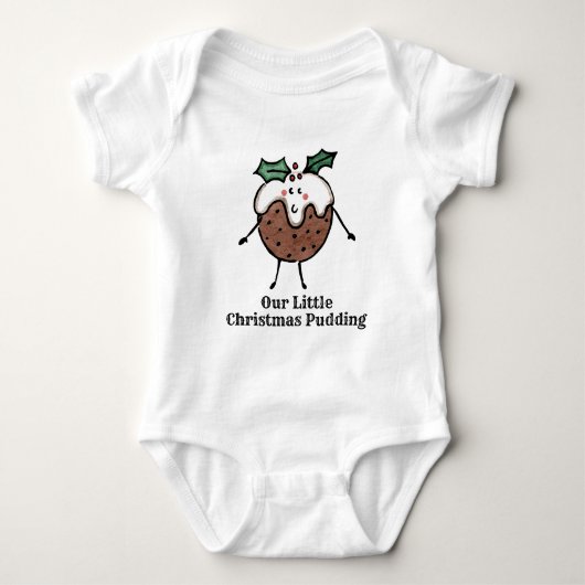 Gepersonaliseerde kerstpudding romper (Voorkant)