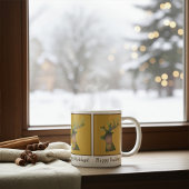 Gepersonaliseerde Kerstrendier, Deep Bronz Gold Koffiemok