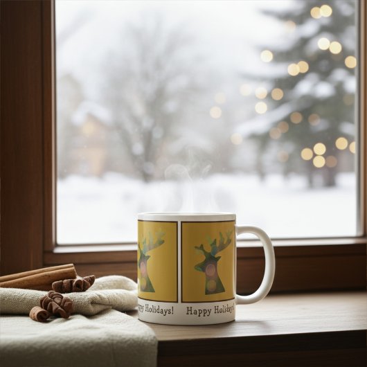 Gepersonaliseerde Kerstrendier, Deep Bronz Gold Koffiemok