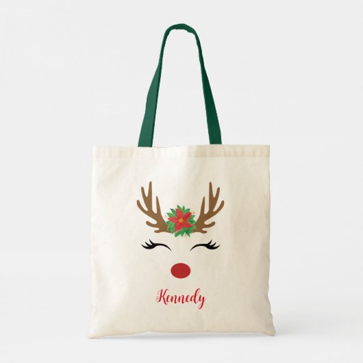 Gepersonaliseerde kerstrendierCanvas tas - (Achterkant)