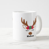 Gepersonaliseerde kerstrendierwedstrijd grote koffiekop (Voorkant rechts)