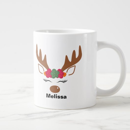 Gepersonaliseerde kerstrendierwedstrijd grote koffiekop (Rechts)