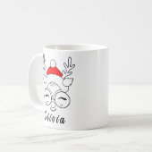 Gepersonaliseerde kerstrendierwedstrijd koffiemok (Voorkant links)