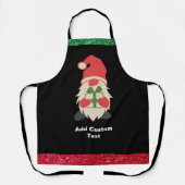 Gepersonaliseerde kerstrode groene koepel Zwarte C Schort (Voorkant)