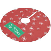 Gepersonaliseerde kerstrok met rode sneeuwvlok kerstboom rok (Gekanteld)