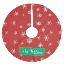 Gepersonaliseerde kerstrok met rode sneeuwvlok