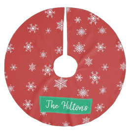 Gepersonaliseerde kerstrok met rode sneeuwvlok kerstboom rok